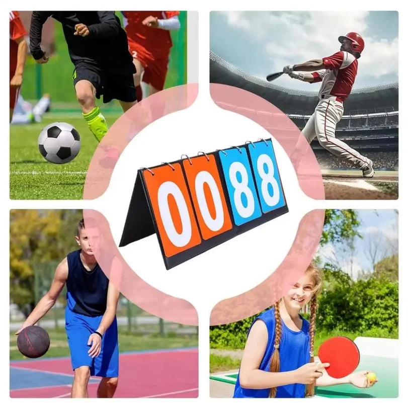 Marcador deportivo manual con números abatibles