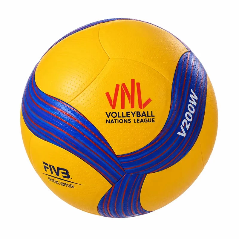 Balón de voleibol de PU azul y amarillo · Talla 5
