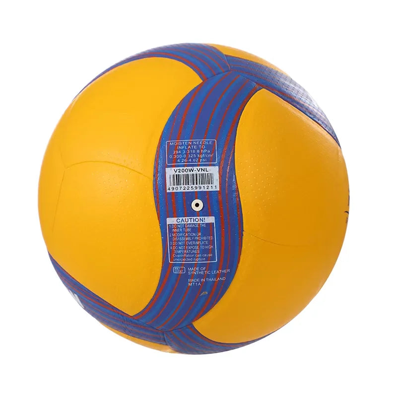 Balón de voleibol de PU azul y amarillo · Talla 5