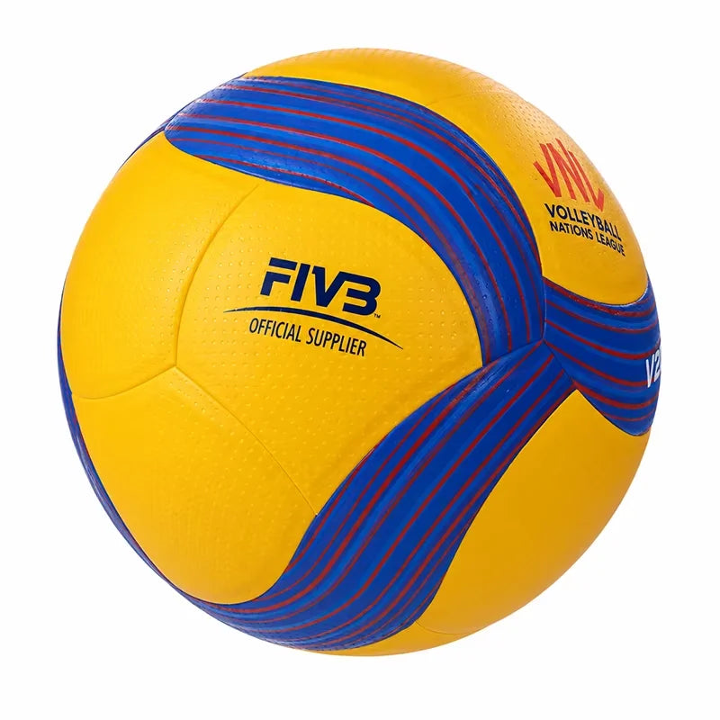 Balón de voleibol de PU azul y amarillo · Talla 5