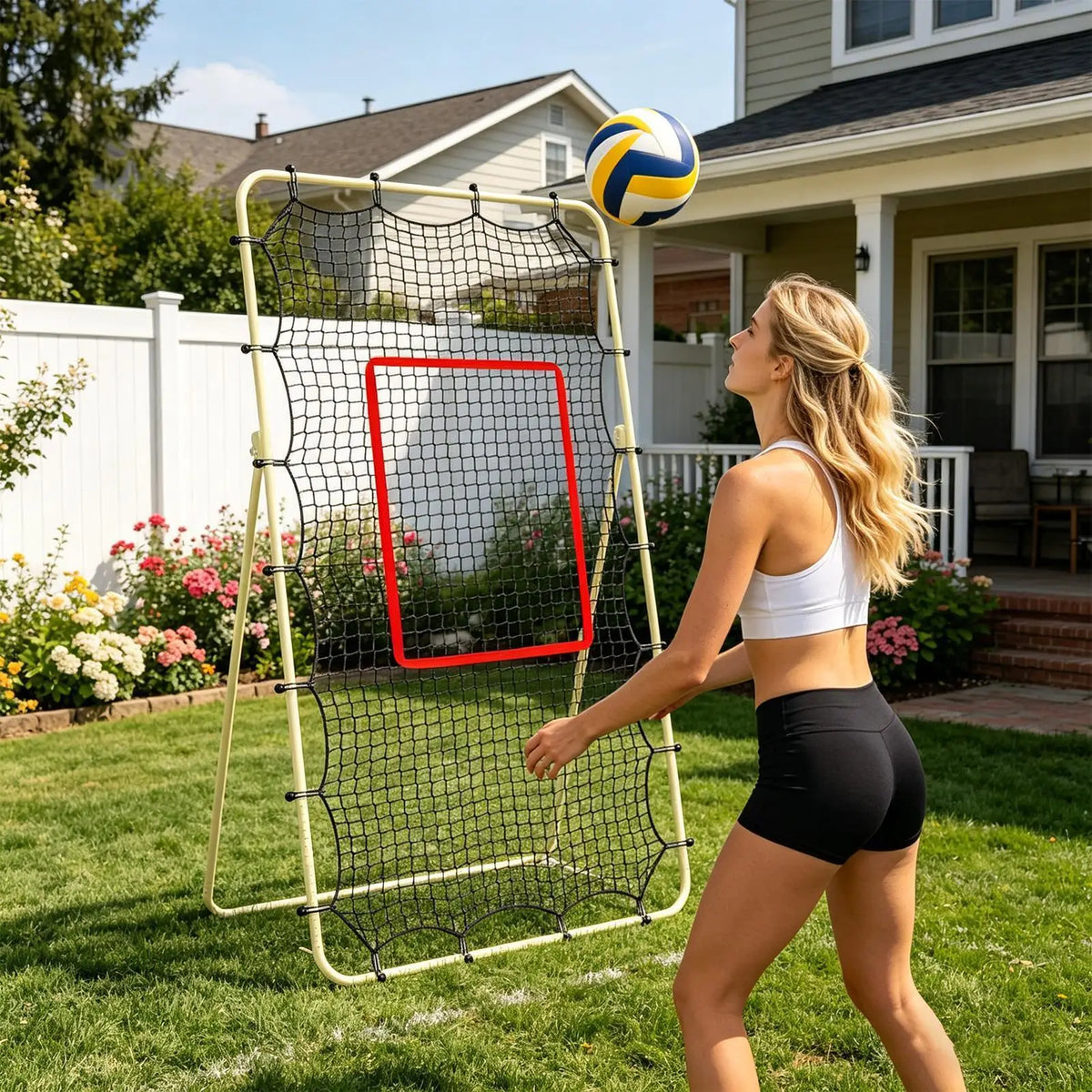 Red de rebote para voleibol de 213 × 122 cm · Sin estructura